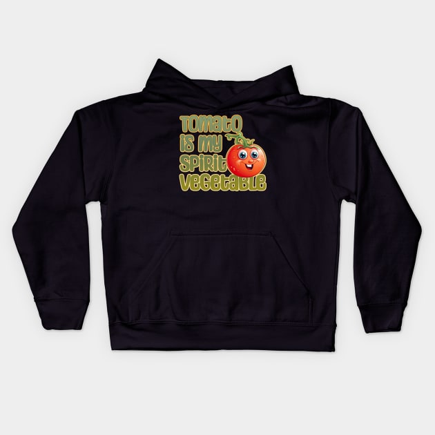 Tomato is My Spirit Vegetable Kids Hoodie by DanielLiamGill